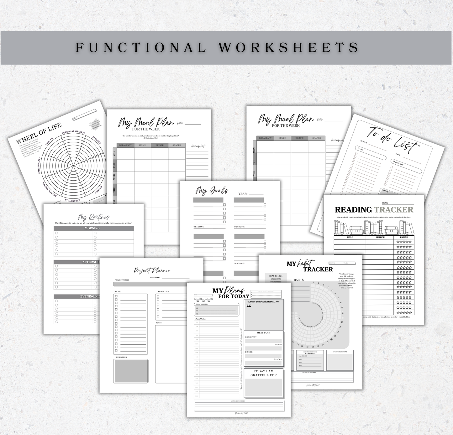 Ultimate Faith-Based Productivity Digital Download Bundle (60+ templates) | Printable PDF Planning Templates