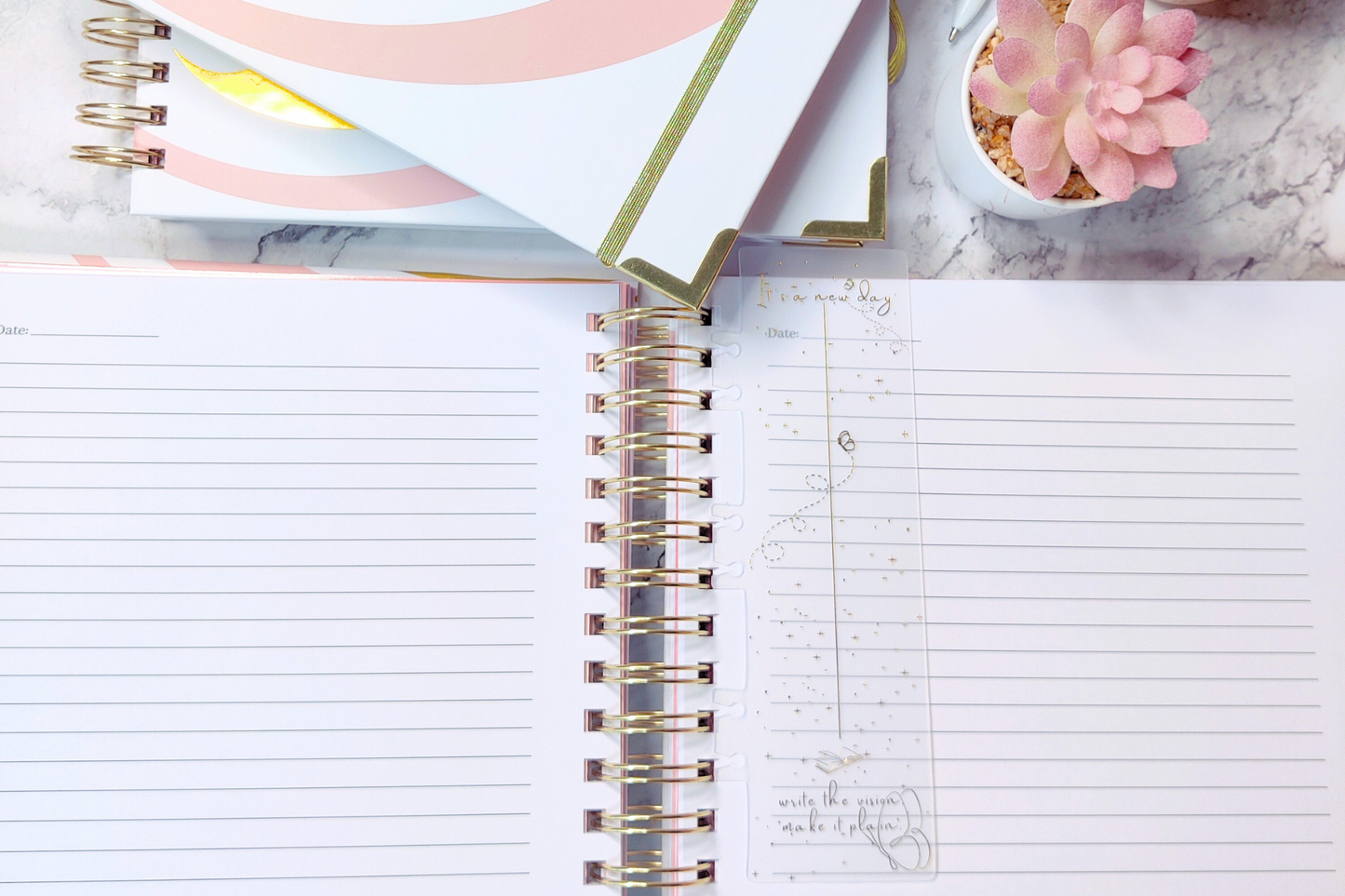 It's a New Day Page Marker | Ruler With Gold Lettering & Artistic Designs