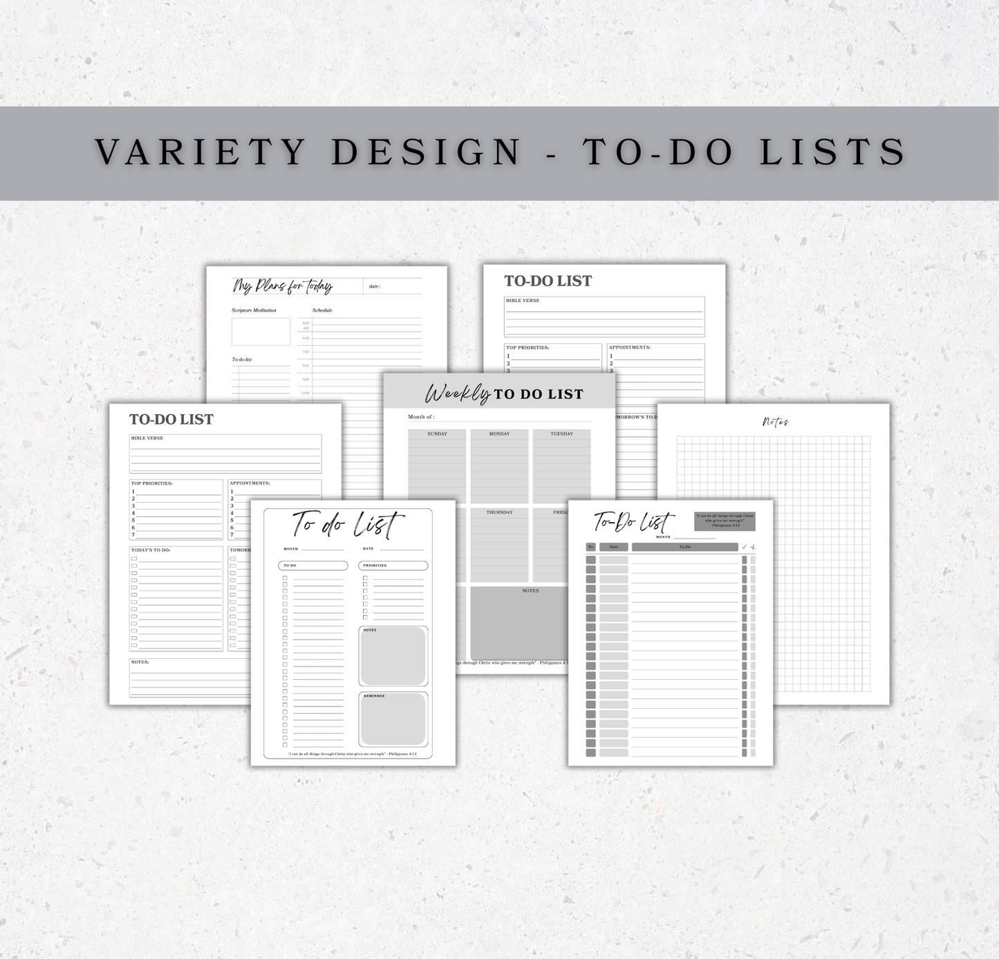 Ultimate Faith-Based Productivity Digital Download Bundle (60+ templates) | Printable PDF Planning Templates
