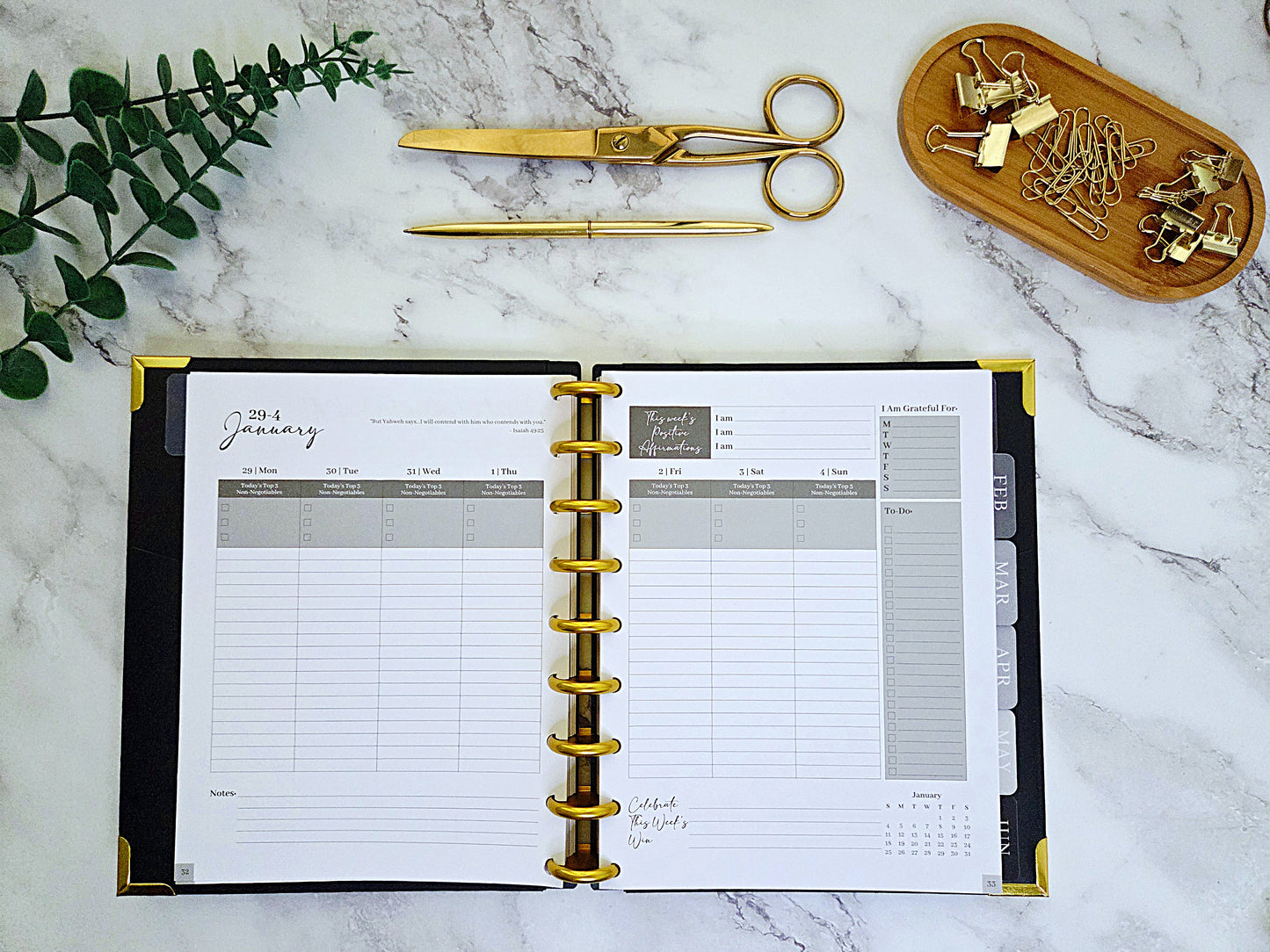 2026 Plans to Succeed Planner | Faith-Based, Disc Binding, Two-Part Design