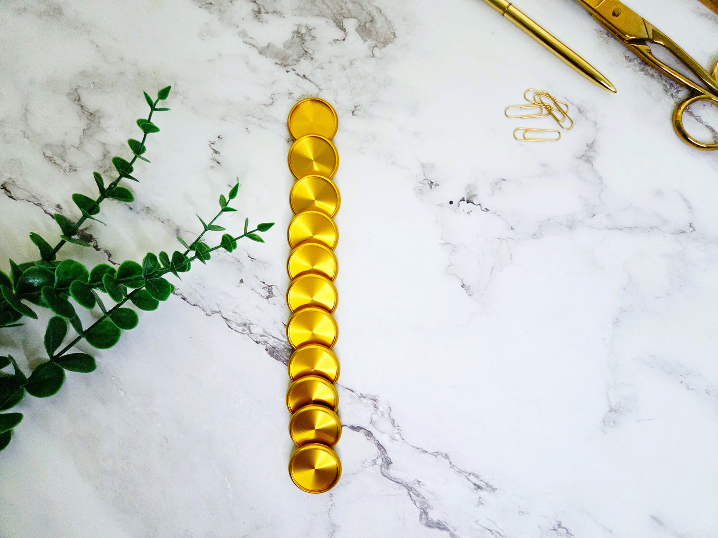 Gold Metal Planner Discs – Set of 11 (32mm) | Fits Any Discbound Planner