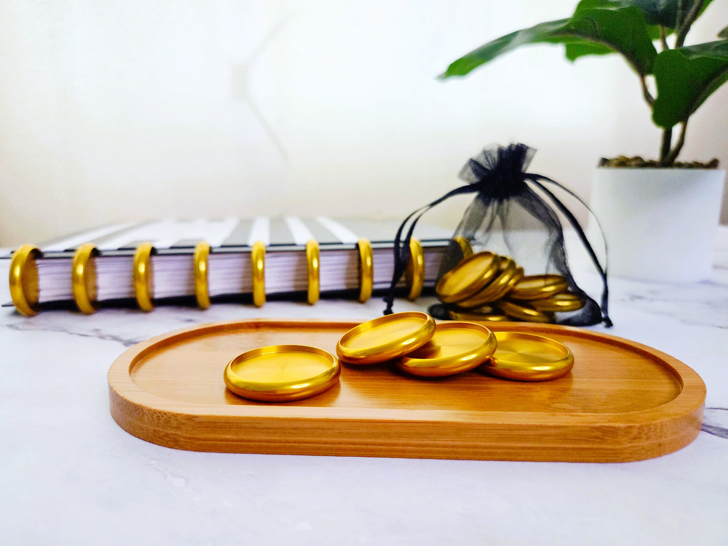 Gold Metal Planner Discs – Set of 11 (32mm) | Fits Any Discbound Planner