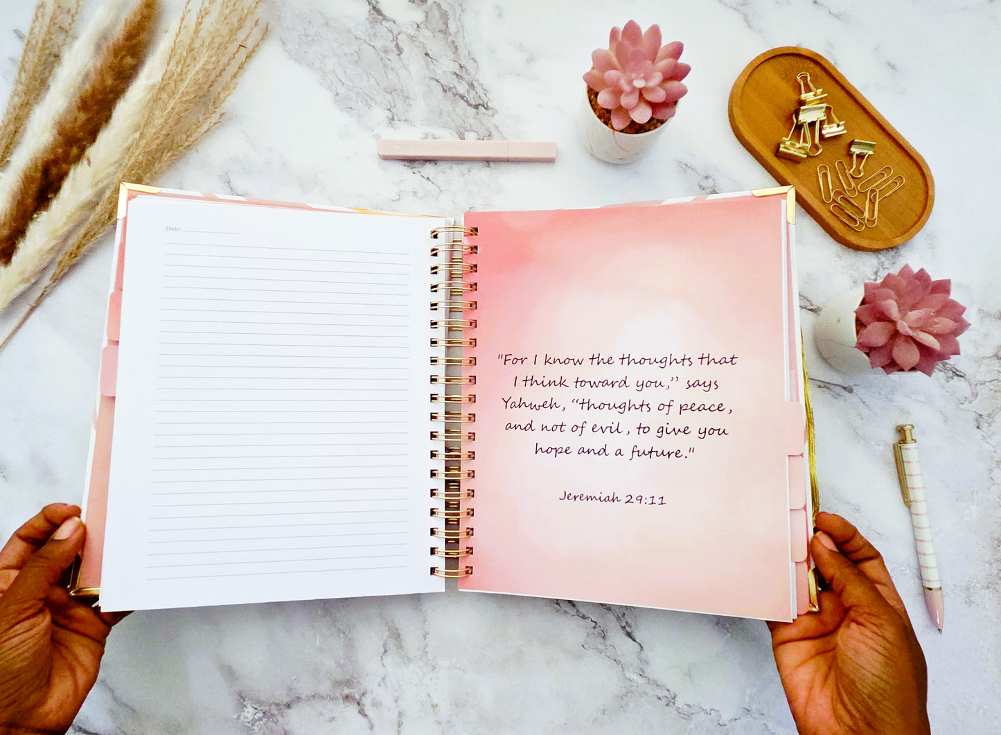 Blessed Beyond Measure Faith Journal | Blank Lined Multi-Function Notebook with Bible Verses