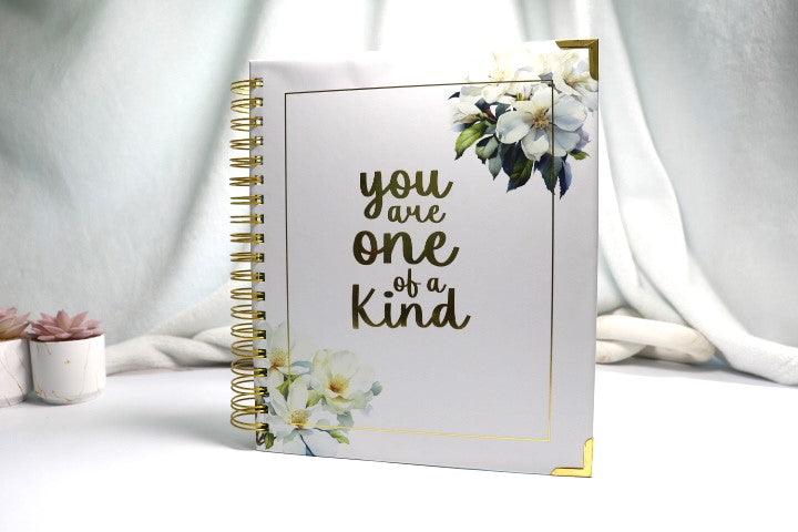 You Are One of a Kind Blank Journal with Inspirational Quotes - BelleVie Inspired Creations