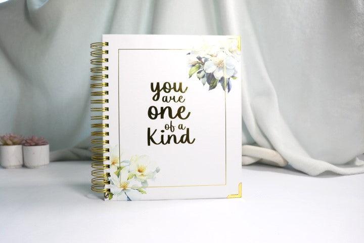 You Are One of a Kind Blank Journal with Inspirational Quotes - BelleVie Inspired Creations