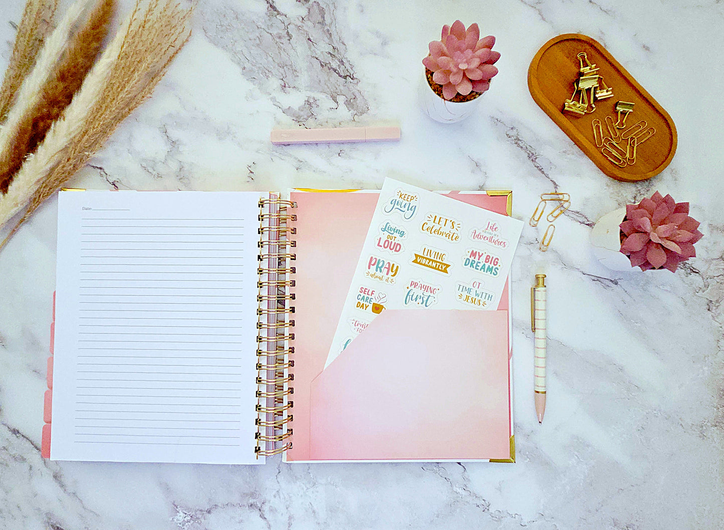 Blessed Beyond Measure Faith Journal | Blank Lined Multi-Function Notebook with Bible Verses