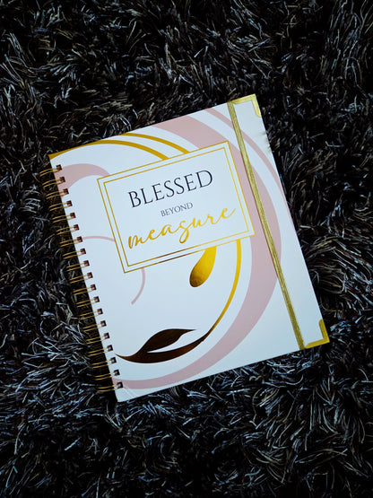Blessed Beyond Measure Faith Journal | Blank Lined Multi-Function Notebook with Bible Verses