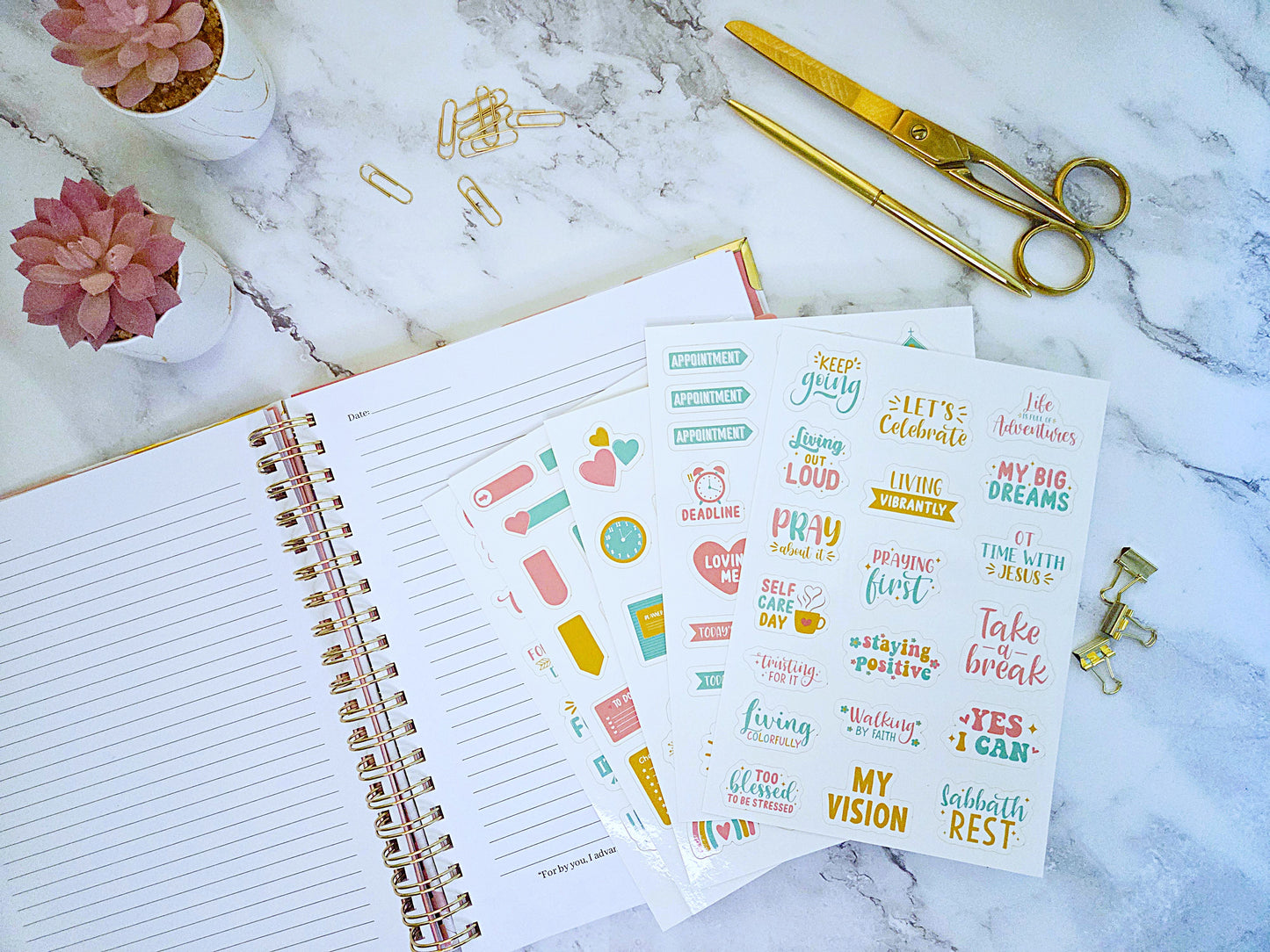 Decorative Faith-Inspired Sticker Sheets | Value Pack Sets