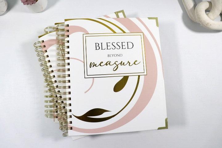 Blessed Beyond Measure Blank Journal with Scriptures - BelleVie Inspired Creations