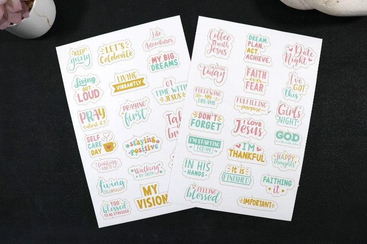 Functional Faith-Inspired Sticker Sheets – Value Pack - BelleVie Inspired Creations