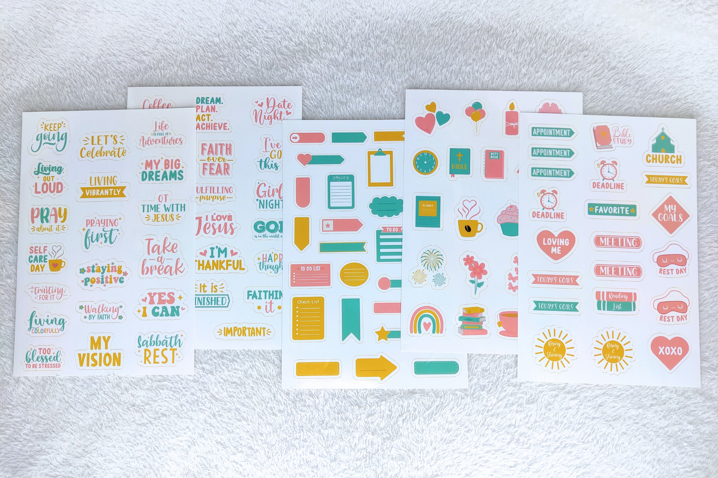 Functional Faith-Inspired Sticker Sheets | Value Pack Sets