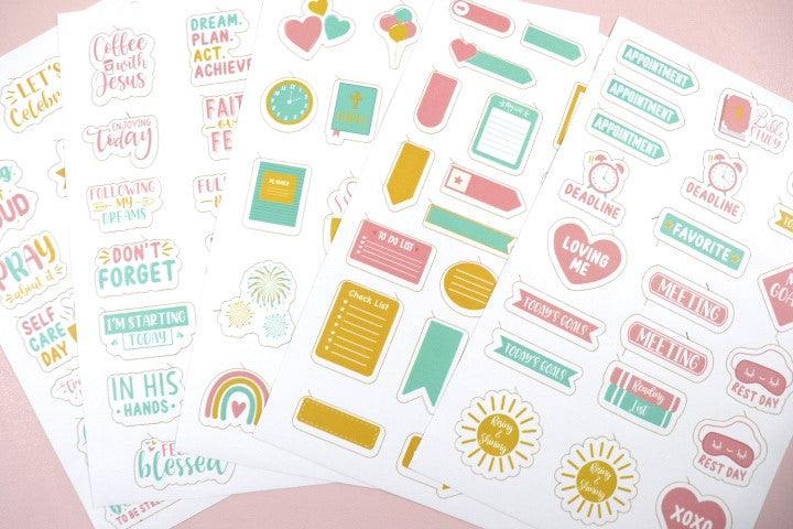 Functional Faith-Inspired Sticker Sheets – Value Pack - BelleVie Inspired Creations