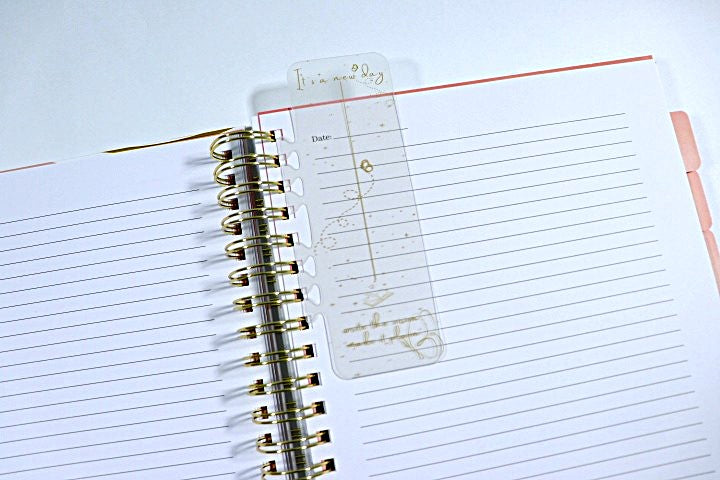 It's a New Day Page Marker | Ruler With Gold Lettering & Artistic Designs