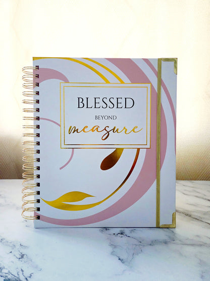 Blessed Beyond Measure Faith Journal | Blank Lined Multi-Function Notebook with Bible Verses