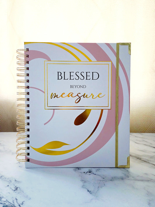 Blessed Beyond Measure Faith Journal | Blank Lined Multi-Function Notebook with Bible Verses